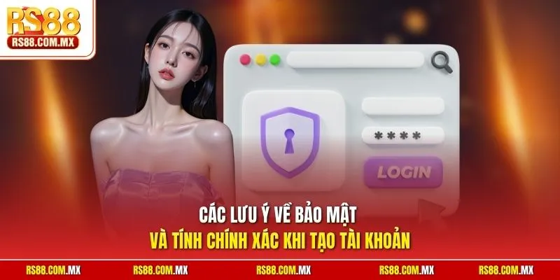 Các lưu ý về bảo mật và tính chính xác khi tạo tài khoản